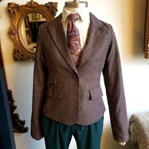 Academic blazer brown houndstooth small
